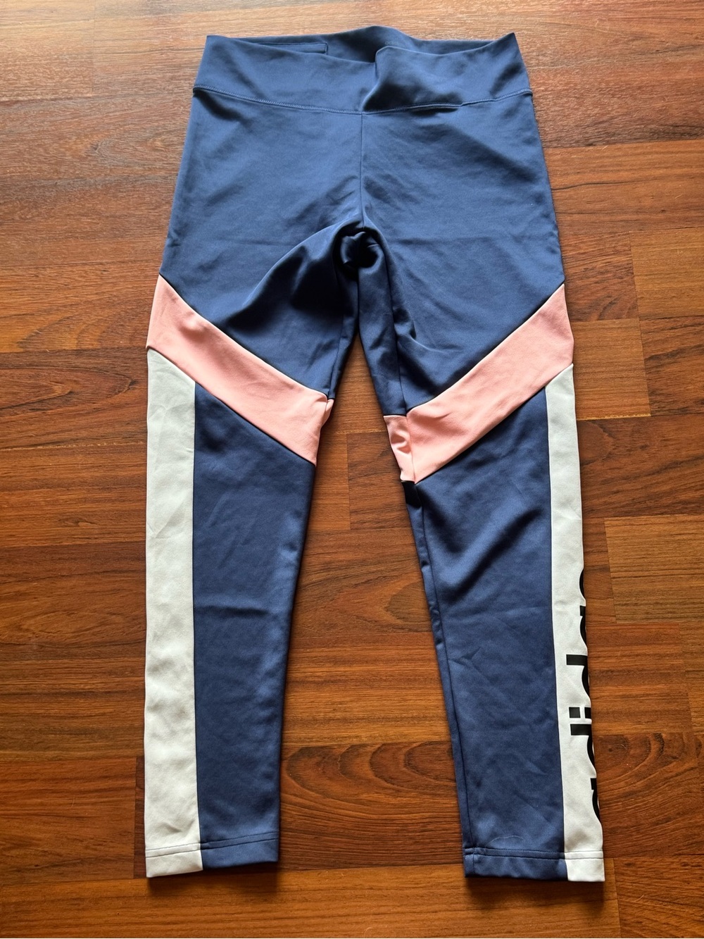 adidas Navy, Pink & White Colorblock Leggings